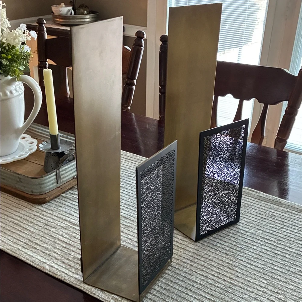Crate&Barrel Gold and Black Lanterns